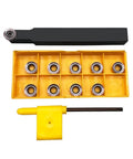 10-Piece RPMT10T3 R5 Indexable Carbide Milling Inserts Set With Half Inch SRDPN1212H10 Tool Holder For Metal Lathe Cutting Tools