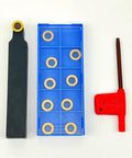 Indexable Carbide Turning Inserts Kit With Five Eighth Inch 16mm Shank Tool Holder For Metal Lathe And CNC Milling Pro Grade Cutting Set Including RPMT10T3MO SRDPN1616H10 Ten Inserts And One Wrench