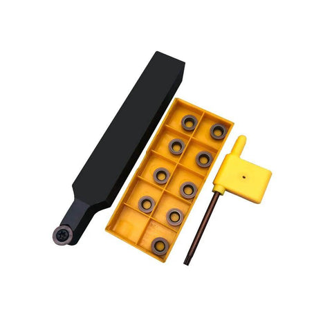 10 Pack RPMW1003 Indexable Carbide Milling Inserts and Three Quarter Inch SRDPN2020K10 Lathe Tool Holder Set with T15 Wrench