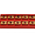 10 APMT1604 carbide inserts in red tray from R8 Shank Face End Mill Arbor Kit With 7/16-20UNF Thread, 400R-50-22-4T 50mm 4-Flute Cutter Bore 22mm