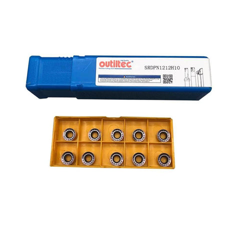 10-Piece RPMT10T3 R5 Indexable Carbide Milling Inserts Set With Half Inch SRDPN1212H10 Tool Holder For Metal Lathe Cutting Tools