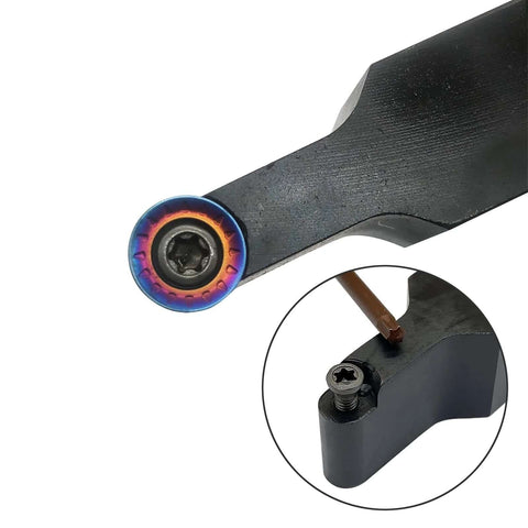 Five Eighths Inch And Three Quarters Inch Lathe Turning Holders Set With Round Carbide Inserts RPMT08T2 RPMT10T3 WNMG432 detail view