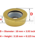 Close-up of 20 Pcs RPMW1003MO R5 Carbide Milling Inserts with dimensions for SRDPN Indexable Milling and Lathe Cutting Tools
