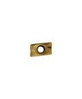 Front view of carbide milling insert with PVD coating for tough steel work, CVD coated for BAP400R tool holders, 9.3mm wide.
