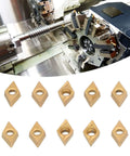 Carbide Milling Inserts 10 Pack for CNC Lathe DCMT070204 Two Point Three Eight Millimeters Thick Turning Inserts Replacement Cutting Tools for SDJCR L110 1212 H07 Tool Holders Precision CNC Machining Accessories