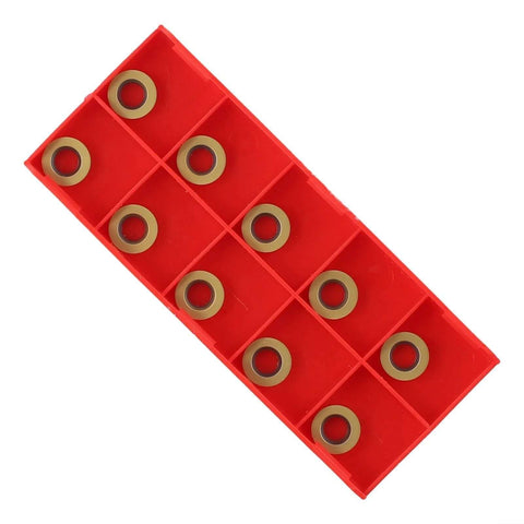 Red box containing 10 Carbide Round Milling Insert DP5320 For Steel Machining, compatible with SRDPN tool holders.
