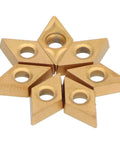 Carbide Milling Inserts 10 Pack for CNC Lathe DCMT070204 Two Point Three Eight Millimeters Thick arranged in a pattern
