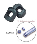Ten Piece Milling Inserts LNMU020209ZNER ZM1125 Carbide Inserts With PVD Coating shown with matching holders and tool.