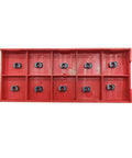 Ten Piece Milling Inserts LNMU020209ZNER ZM1125 Carbide Inserts With PVD Coating shown in red holder for milling jobs