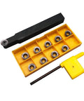 10-Piece RPMT10T3 R5 Indexable Carbide Milling Inserts Set With Half Inch SRDPN1212H10 Tool Holder For Metal Lathe Cutting Tools.