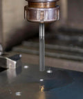 Carbide Chucking Reamer 0.0795 Inch Dia 2.019 mm Straight Flute Straight Shank CNC Machining Center Tool installed on lathe