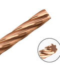 Angle view of Carbide Reamer 1 To 20mm Spiral Straight Flute H7 Chucking Hardened Steel Cutter for CNC Milling, bronze color flutes.