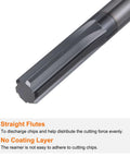 Carbide Chucking Reamer 0.38 Inch Diameter Straight Flute Straight Shank For Metal Lathe CNC Machining Centers Pro Grade Precision Finish Long Tool Life Black Harfington close-up view