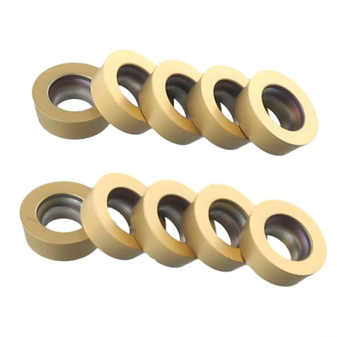 Carbide Round Milling Insert DP5320 For Steel Machining 10 Pack SRDPN Tool Holder Compatible, durable inserts in two rows