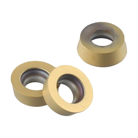 Carbide Round Milling Insert DP5320 For Steel Machining 10 Pack SRDPN Tool Holder Compatible, displayed loose view on white surface.
