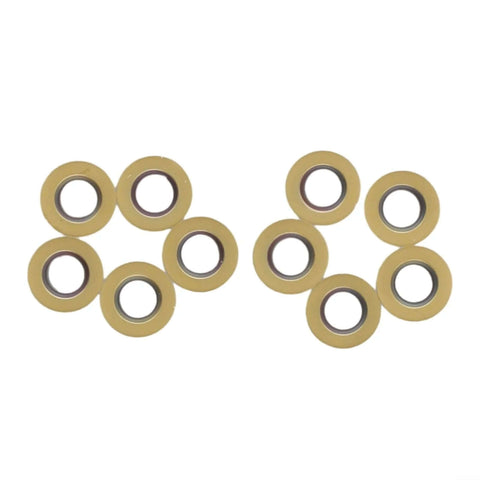 Carbide Round Milling Insert DP5320 For Steel Machining 10 Pack SRDPN Tool Holder Compatible, visible in two groups of five.