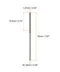 Carbide Straight Flute Reamer For Metalworking And CNC Lathes 0.05 Inch Cutting Diameter 50mm Overall Length diagram