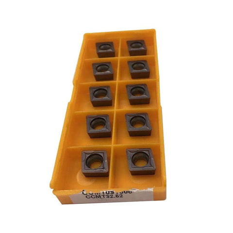 10 Pack Carbide Turning Inserts For Lathe Turning Tool Holder CCMT32.52 CCMT09T308 CCMT32.51 CCMT09T304 PVD Coated For Steel Stainless Steel