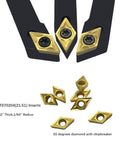Carbide Turning Inserts Set DCMT21.51 070204 55 Degree With One Sixty Fourth Inch Radius And Three Thirty Second Inch Thick Ten Pack