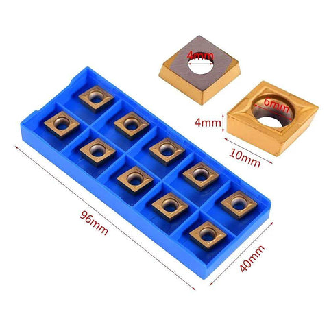 20 Piece CCMT09T304 Carbide Turning Inserts Set for Lathe Tool Holders and Milling Blades with CCMT32.51 Compatibility in blue tray