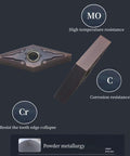 Pro Grade 10pc Set Carbide Turning Inserts VNMG331 VNMG160404 For MVJNR MVJNL MVVNN Tool Holders with CVD coating details displayed.