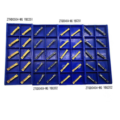 Indexable External Turning Grooving Carbide Inserts in blue holder, TiCN Al2O3 TiN hybrid coating, 10-pack