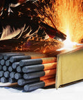 Carbon Arc Gouging Rods Set 10 Pcs 6mm X 305mm Copper Graphite Coated Welding Electrodes in use with sparks flying