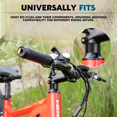 Carbon Fiber Bike Headset Spacers For One And One Eighth Inch Steerer Tube, installed on a red bicycle handlebar for precise height adjustment