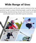 Carbon Fiber Extension Rod Kit With One Quarter Inch Adapter for action cameras in sports scenarios like biking and skiing