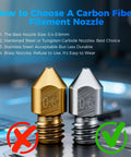 Comparison of brass and steel nozzles for Carbon Fiber PETG Filament 1.75mm Matte Orange 1Kg For 3D Printing With High Rigidity And Dimensional Stability