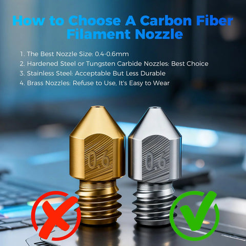 Comparison of brass and steel nozzles for Carbon Fiber PETG Filament 1.75mm Matte Orange 1Kg For 3D Printing With High Rigidity And Dimensional Stability