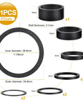 Diagram showcasing Eleven Piece Carbon Fiber Headset Spacers For One And One Eighth Inch Stems Matte Finish Precision Engineered