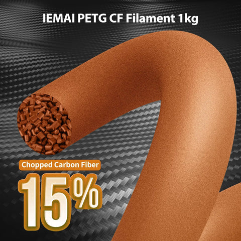 Carbon Fiber PETG Filament 1.75mm Matte Orange 1Kg For 3D Printing With High Rigidity And Dimensional Stability Cutaway View