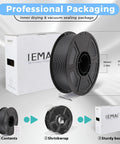 Carbon Fiber PETG Filament for 3D Printing 1.75mm Matte Black 1kg PETG-CF in packaging with dimensions and sturdy box