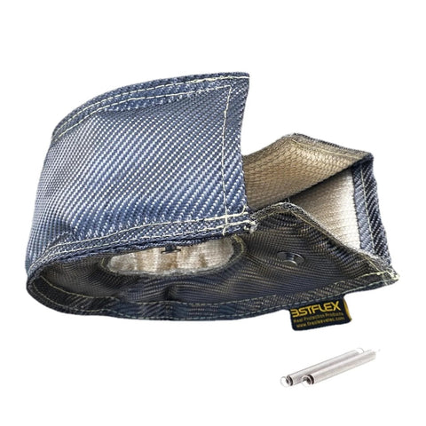 Premium T4 Turbo Blanket Heat Shield Cover Wrap With Locking Springs For T4 Turbocharger, carbon fiber and silica blend