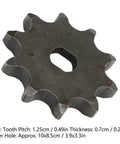 10 Tooth Sprocket For General Chain Gear And Motor Gear In Speed Reduction Systems Crafted From Premium Carbon Steel