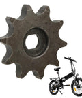 10 Tooth Sprocket Lightweight Carbon Steel Gear for Ordinary Chains 12.5mm Pitch; shown with bicycle for size reference