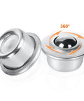 20 Pcs 5/8 Inch Roller Drop In Ball Transfer Bearings Carbon Steel Round Ball Units for Conveyors, showing close-up of 360 degree rotation