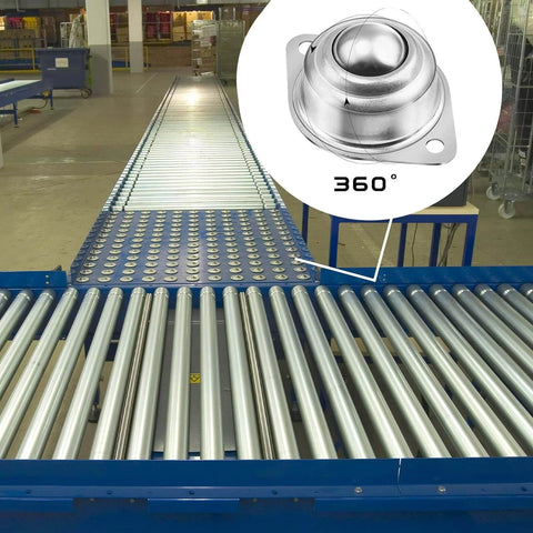 40 Pcs 1 Inch Carbon Steel Round Ball Transfer Units Universal Ball Casters for Conveyors Roller Stands and Transmission Systems