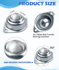 16 Pcs Table Ball Slide Units Roller Ball Transfer Bearings with 1 Inch Carbon Steel Ball Screw Mounted