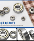 60 Piece Miniature Ball Bearing Set Carbon Steel Deep Groove Bearings on display showcasing double shield durability.