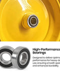 4-pack carbon steel bearings, 5/8 in bore x 1-3/8 in OD, installed in a yellow wheel hub