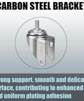 Carbon steel bracket for 5 Inch Heavy Duty Anti Tangling Caster Wheels Set of 4 with Brakes, showcasing smooth surface and support