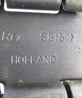 Close-up of a heavy-duty industrial chain plate with text 'Rex S815 Holland' for Table Top Carbon Steel Chain With 76 Links S815-K3-1/4 Inch for Industrial Use.
