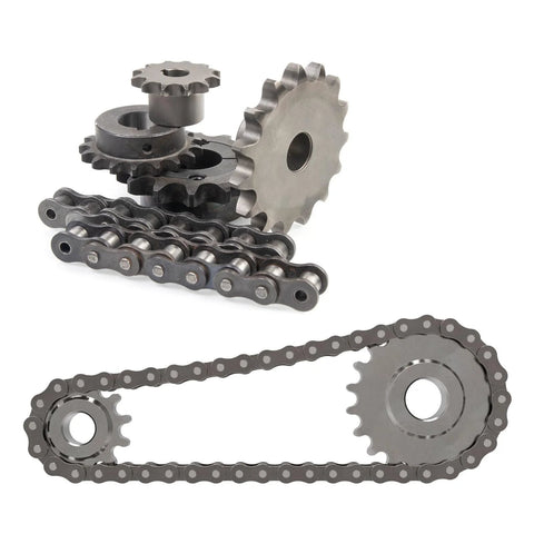 14 Tooth Chain Sprocket B Type For One And Half Inch Bore Single Strand Carbon Steel With Keyway And Set Screws Black Oxide Finish