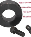 Carbon steel component with oxidized blackening finish and two bolts for durability and quality.
