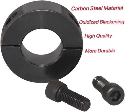 Carbon steel component with oxidized blackening finish and two bolts for durability and quality.