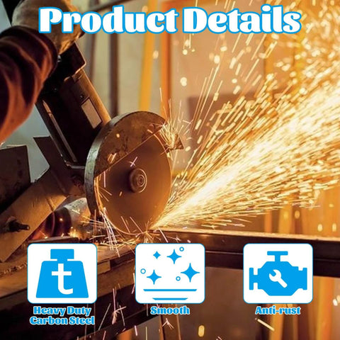 Cutting process showing heavy duty carbon steel for a 1/3'' x 16.4 Ft long black chain with smooth motion capabilities.