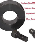 Double Split Shaft Collar Clamp Set For One Quarter Inch Bore By AZSSMUK Carbon Steel With Black Oxide Coating, includes screws