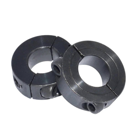 Two Piece Clamping Shaft Collar Three Quarters Inch Double Split Set Screw Style Carbon Steel Bore Three Quarters Inch Oxide Finish